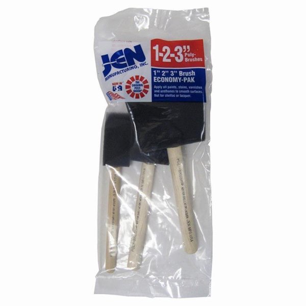 Jen Manufacturing Poly Brush 3 Pack 1 in./2 in./3 in. 394559